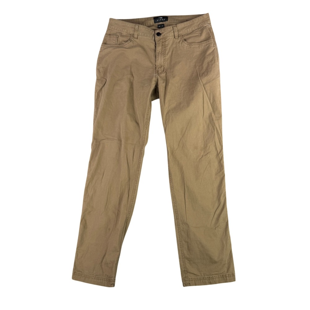 Sitka Pants Mens 34x32 Brown Khaki Chino Canvas Straight Leg Outdoor Utility